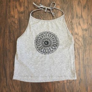 Grey halter tank top.